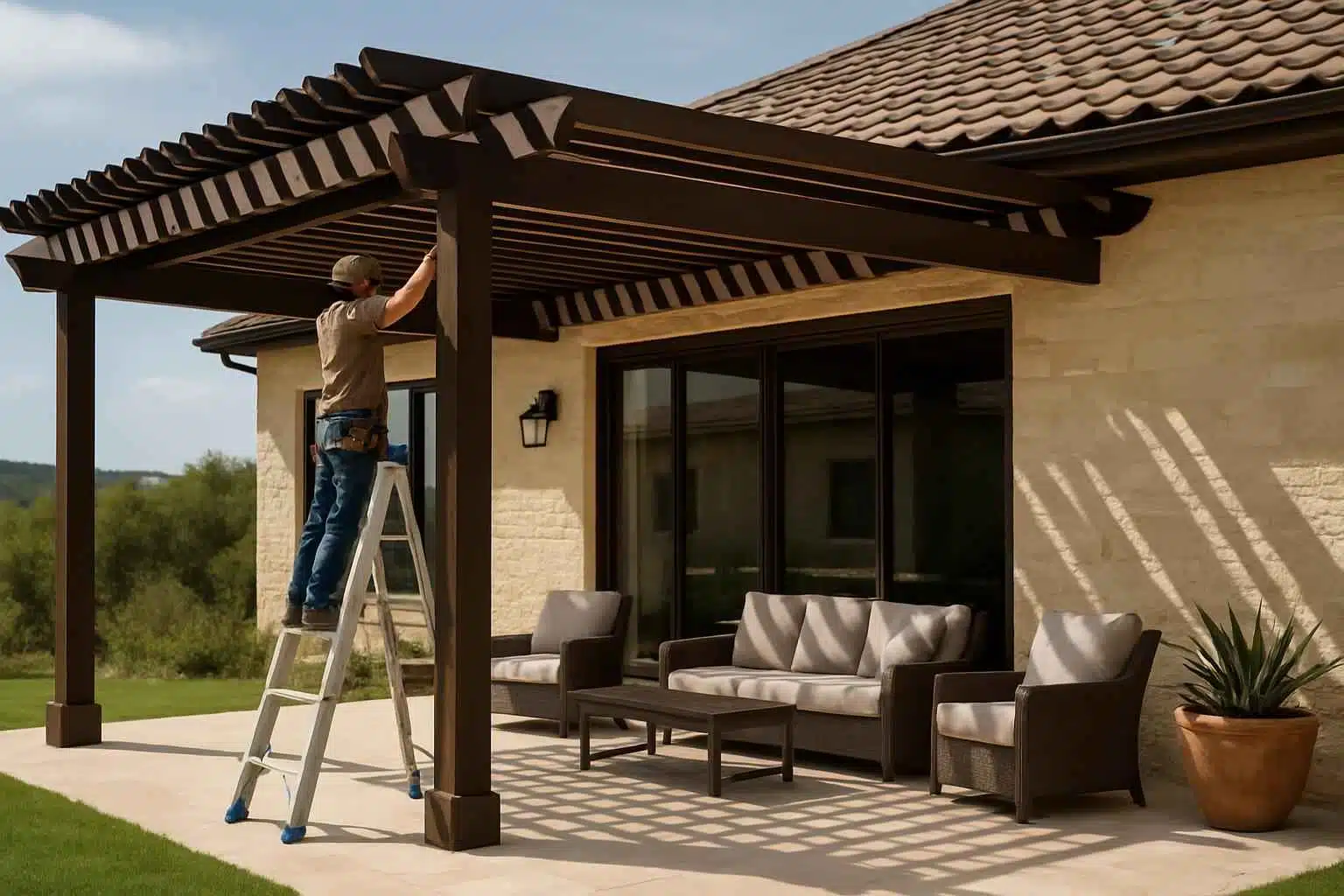 Attached Pergola Installer in Fredericksburg TX