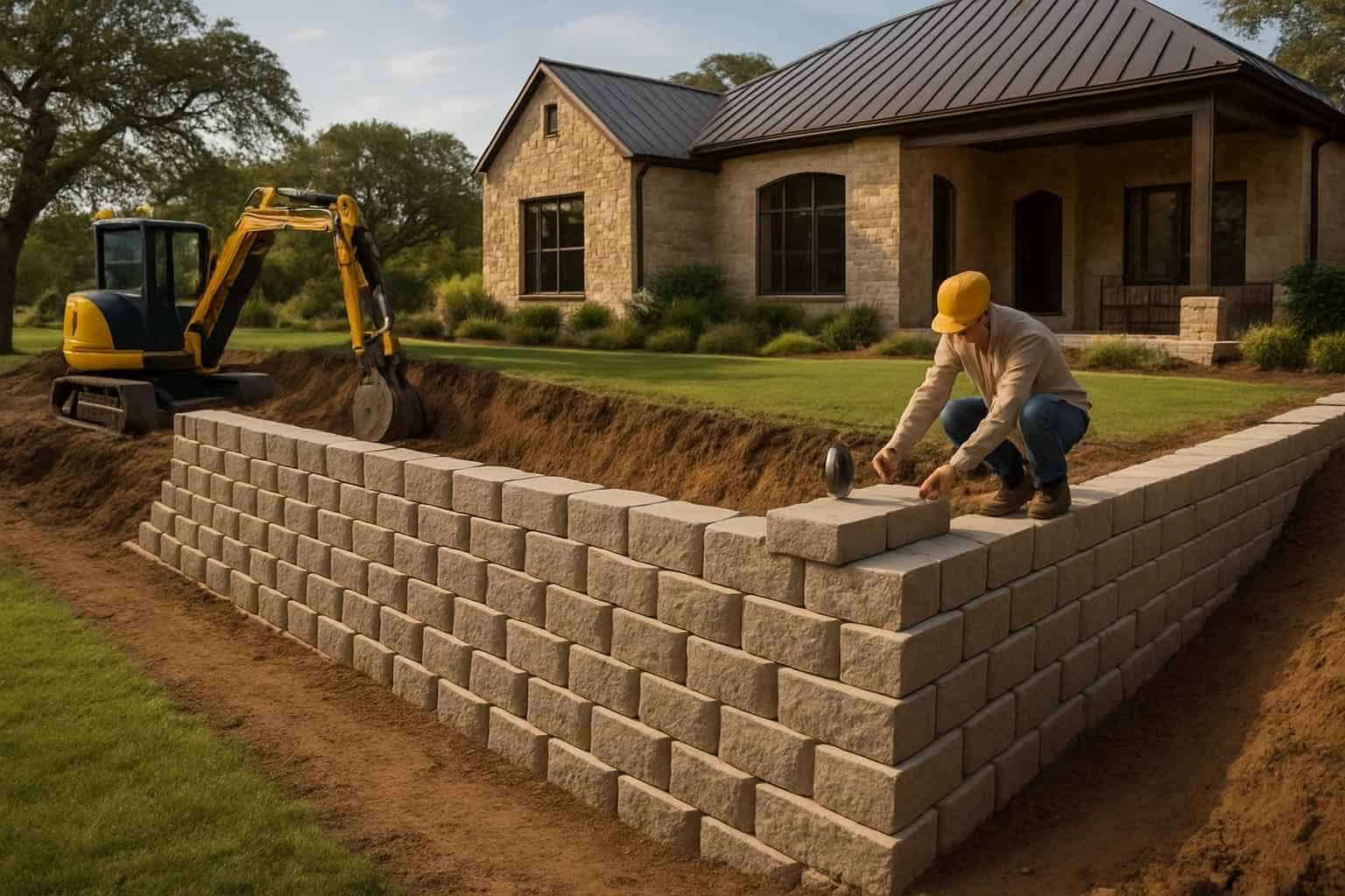 Retaining Wall Contractor In Luckenbach TX Block Retaining Wall Builder in Luckenbach TX