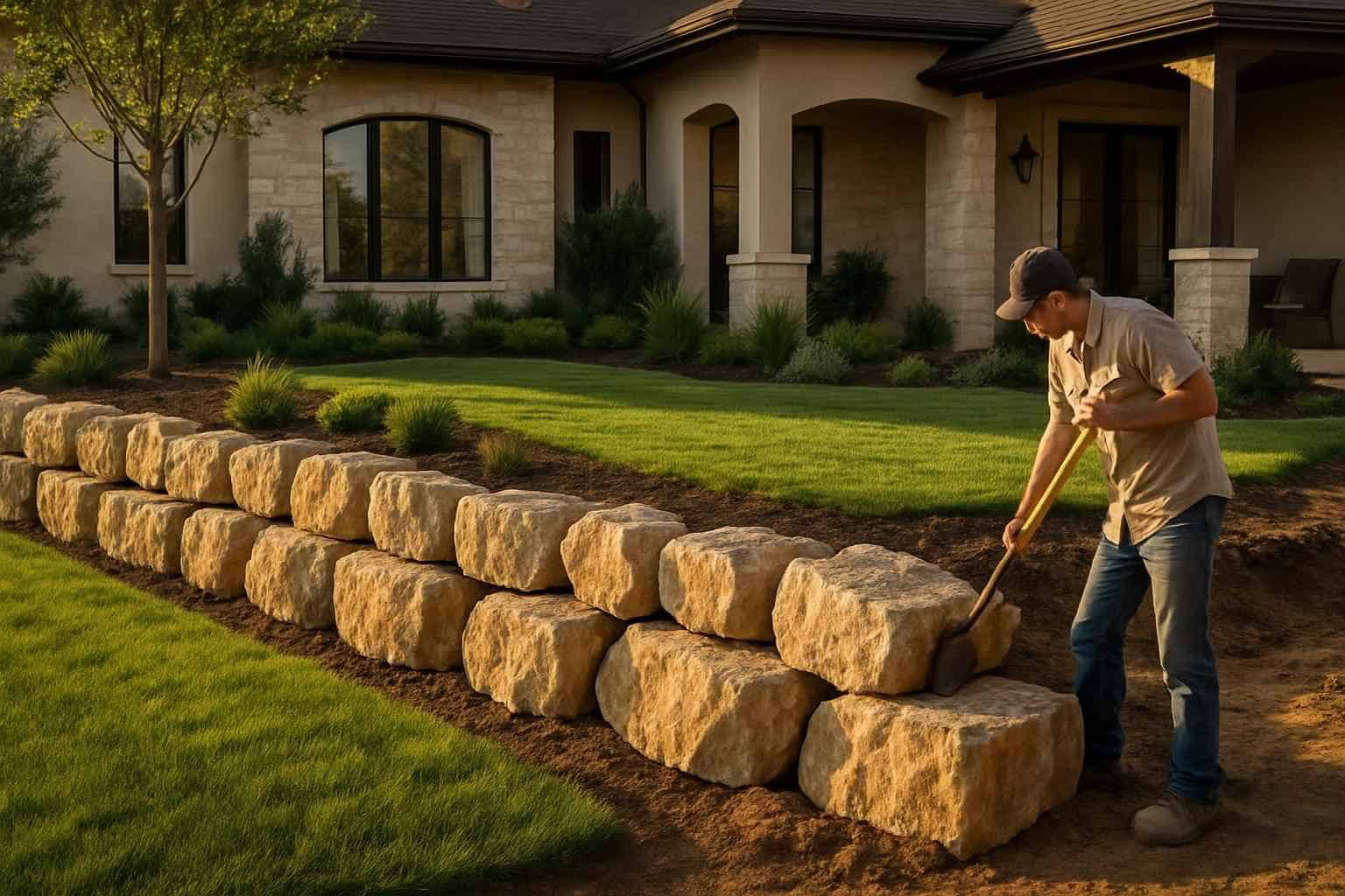 Retaining Wall Contractor In Fredericksburg TX Boulder Retaining Wall Builder in Fredericksburg TX