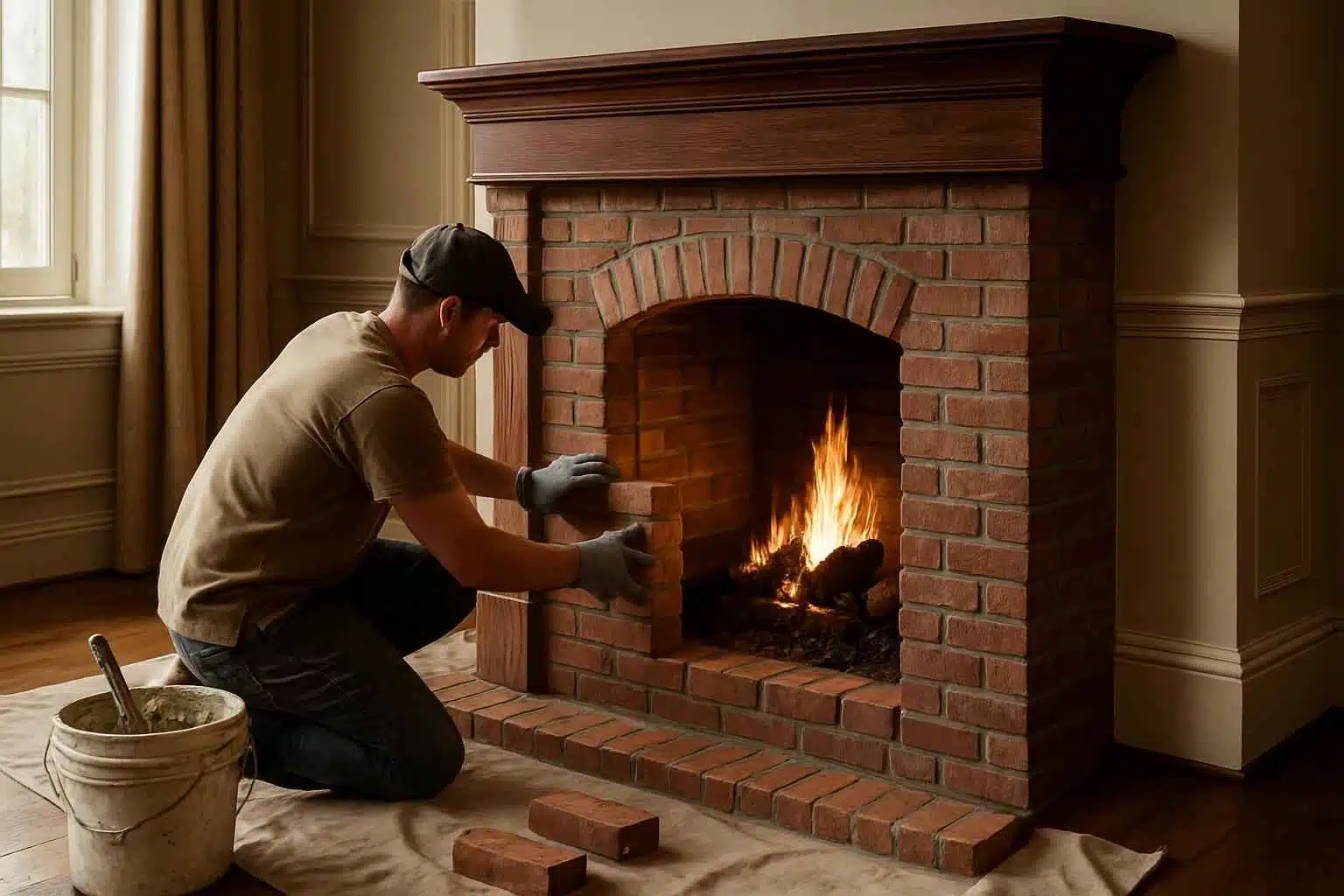Brick Fireplace Surround Installer in Luckenbach TX