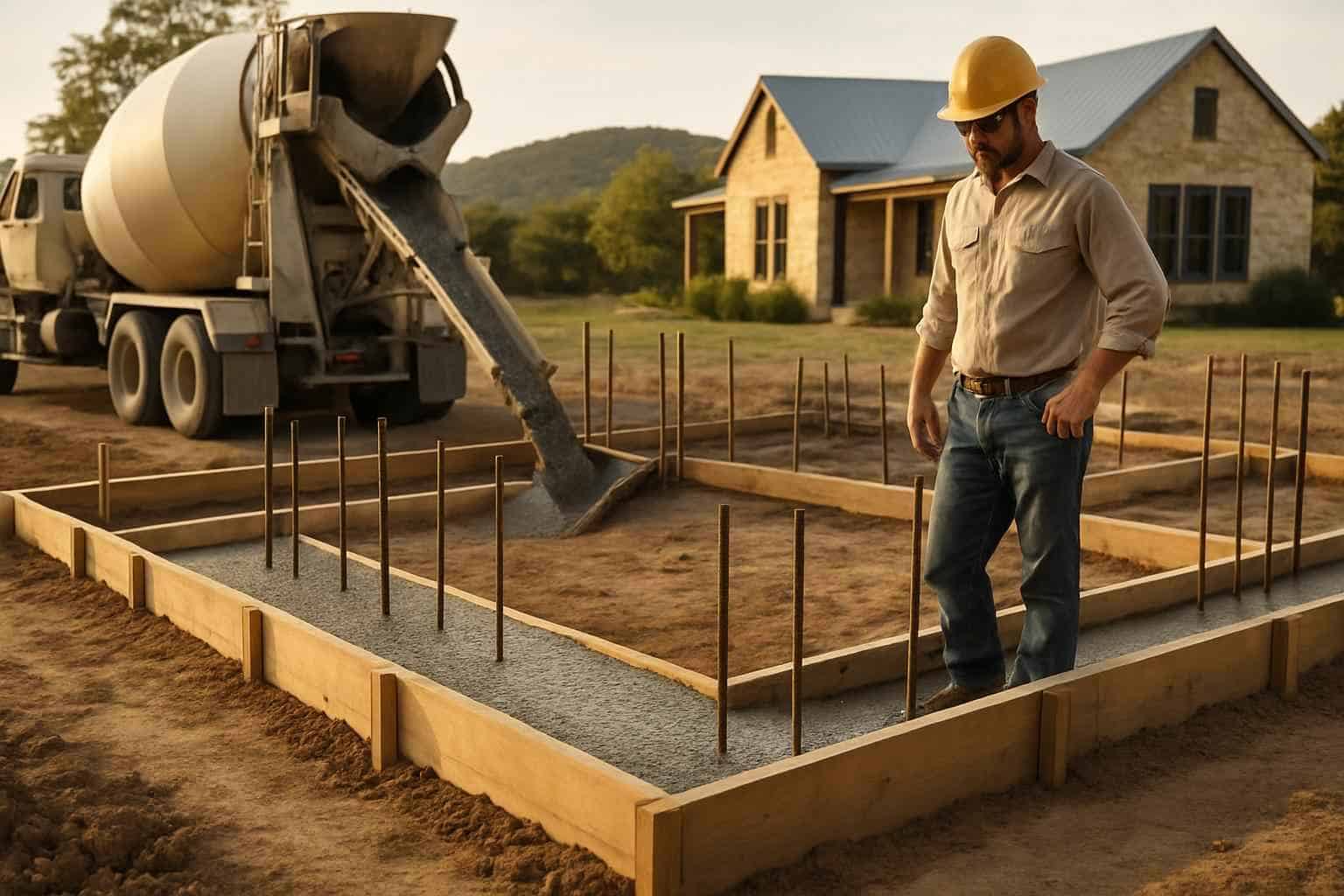 Concrete Slabs Foundations Contractor In Hye TX Concrete Footing Contractor in Hye TX