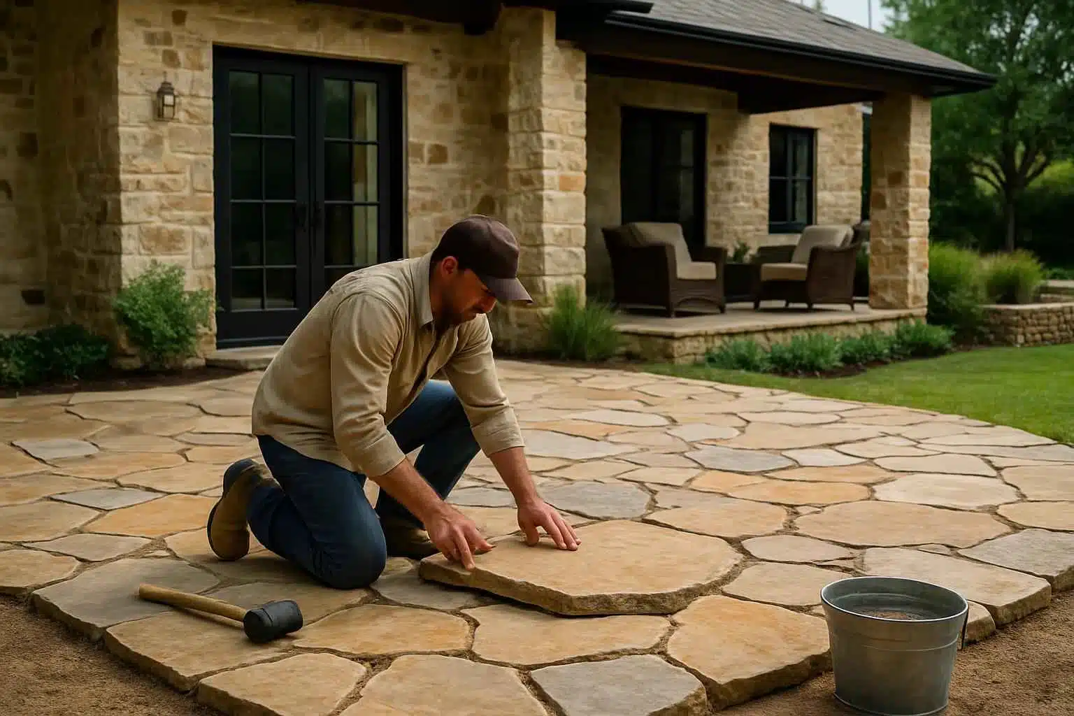 Flagstone Patio Installer in Stonewall TX