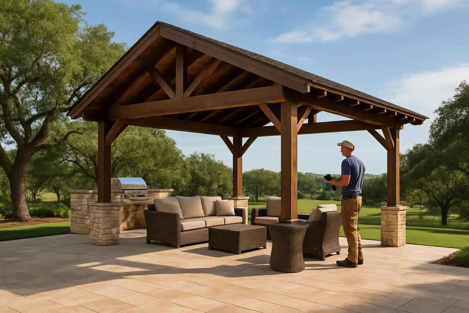 Freestanding Patio Cover Contractor in Willow City TX