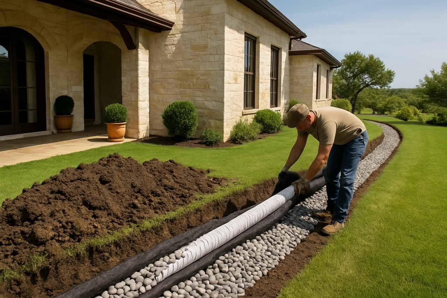 Drainage Solutions Contractor In Fredericksburg TX French Drain Installation Contractor in Fredericksburg TX