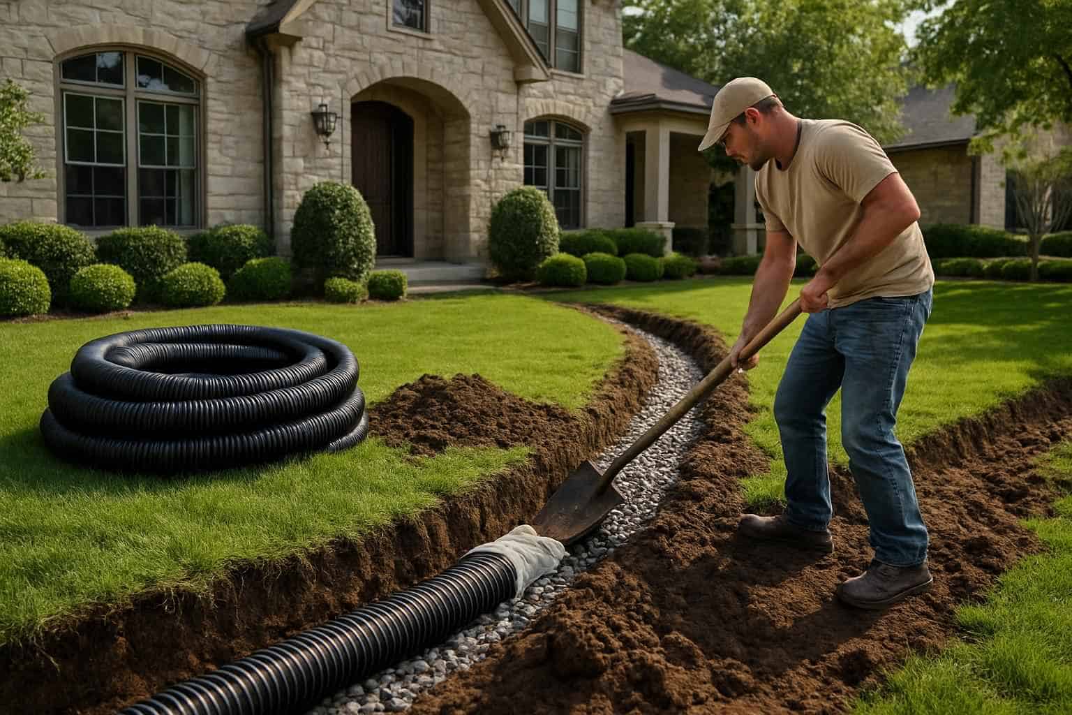 French Drain Installation Contractor in Hye TX