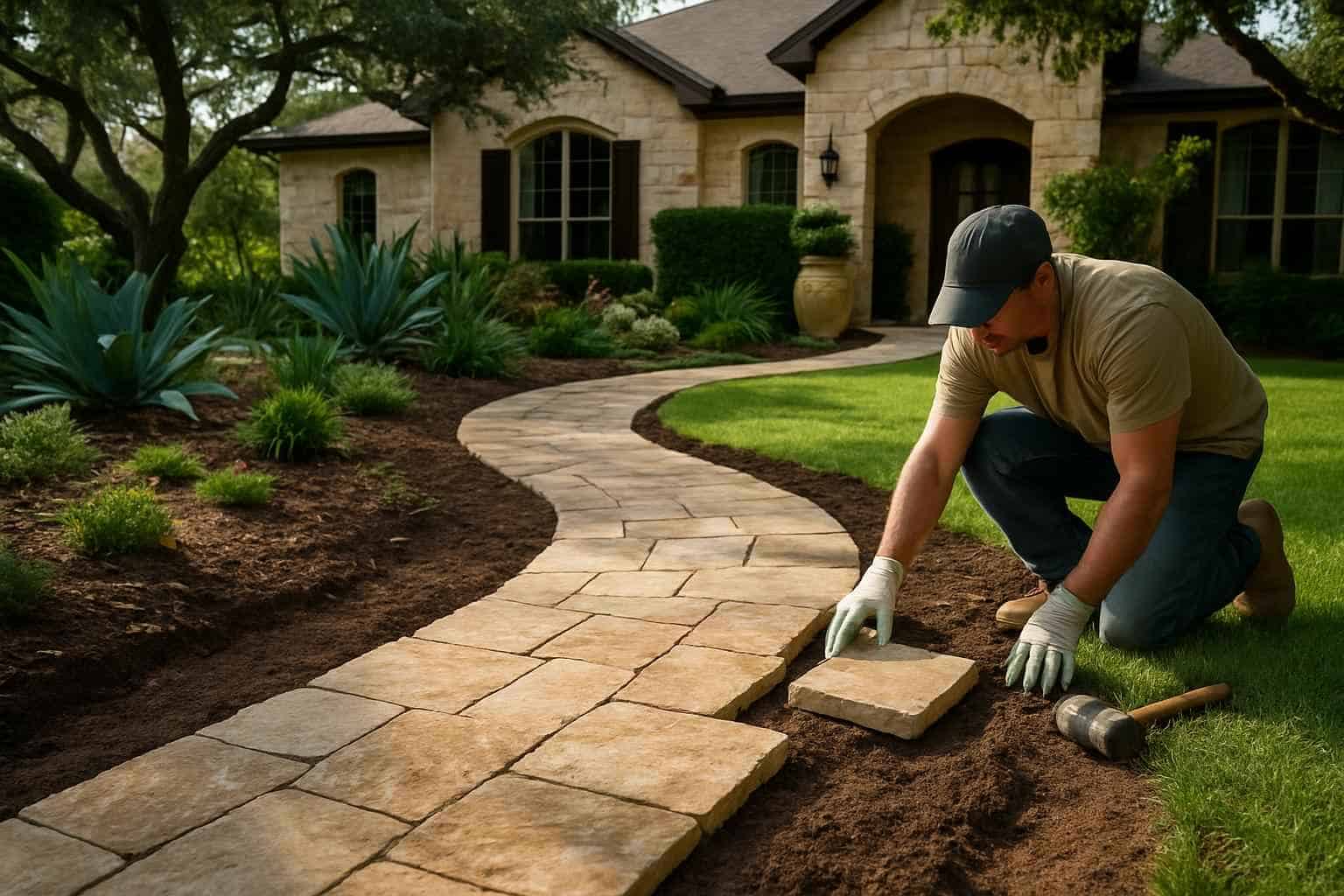 Path Walkway Contractor In Fredericksburg TX Garden Path Installation Service in Fredericksburg TX