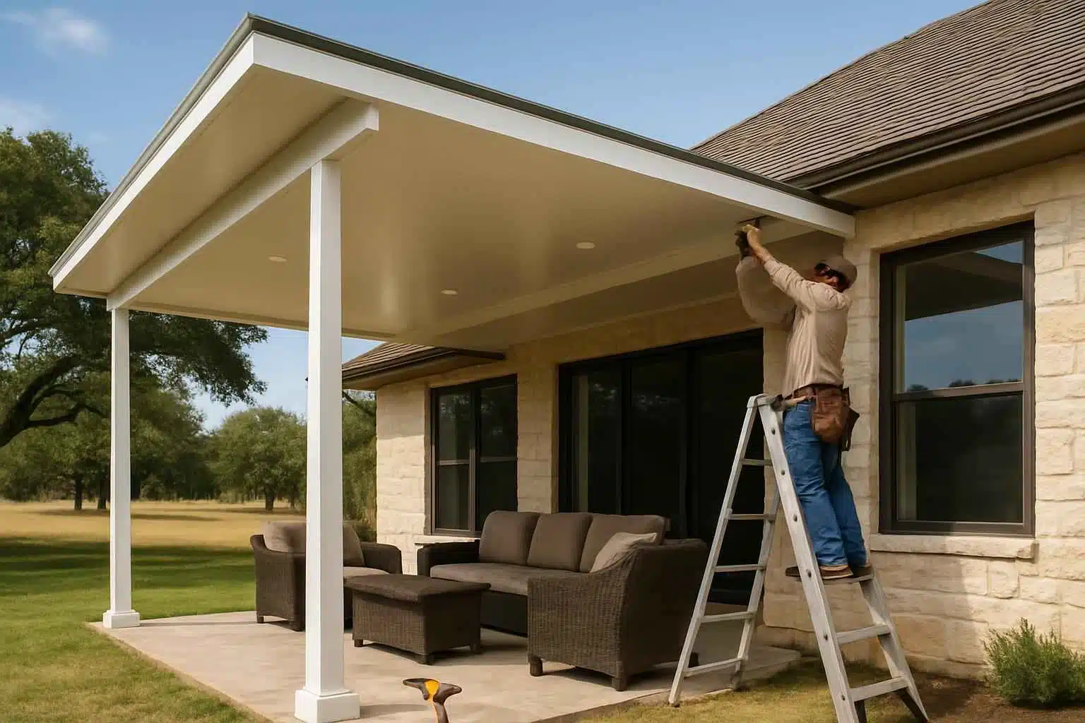 Insulated Patio Cover Installation in Luckenbach TX