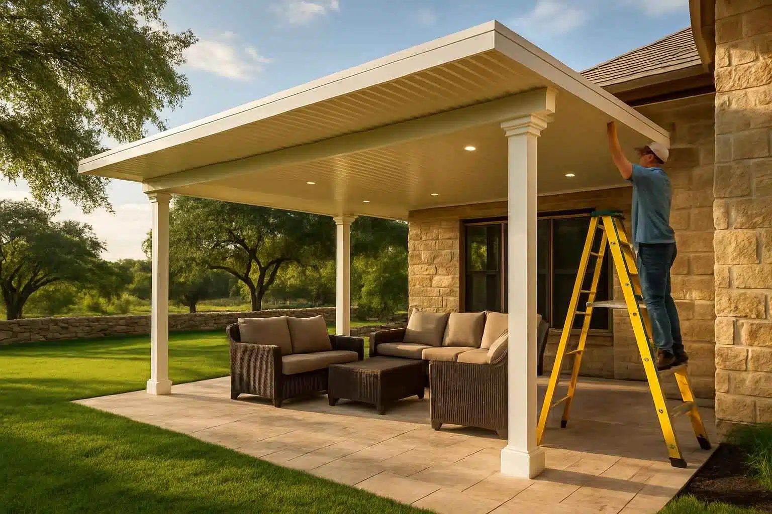 Patio Cover Installation Contractor In Stonewall TX Insulated Patio Cover Installation in Stonewall TX