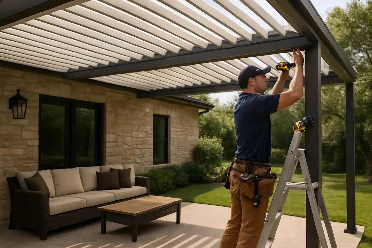 Patio Cover Installation Contractor In Stonewall TX Louvered Patio Cover Installer in Stonewall TX