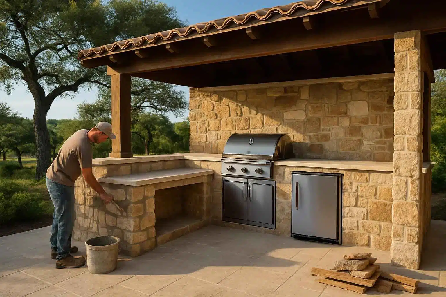 Outdoor Kitchen Masonry Contractor in Stonewall TX