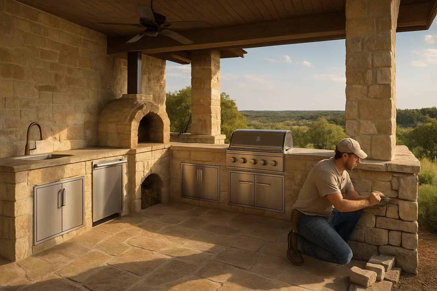 Masonry Contractor In Willow City TX Outdoor Kitchen Masonry Contractor in Willow City TX