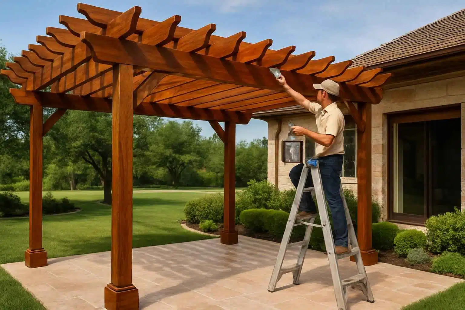 Pergola Stain Service in Fredericksburg TX