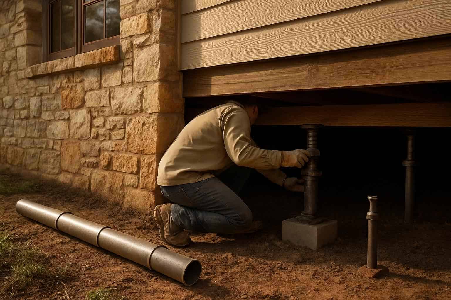 Foundation Repair Pier Beam Contractor In Hye TX Pier Beam Repair Service in Hye TX