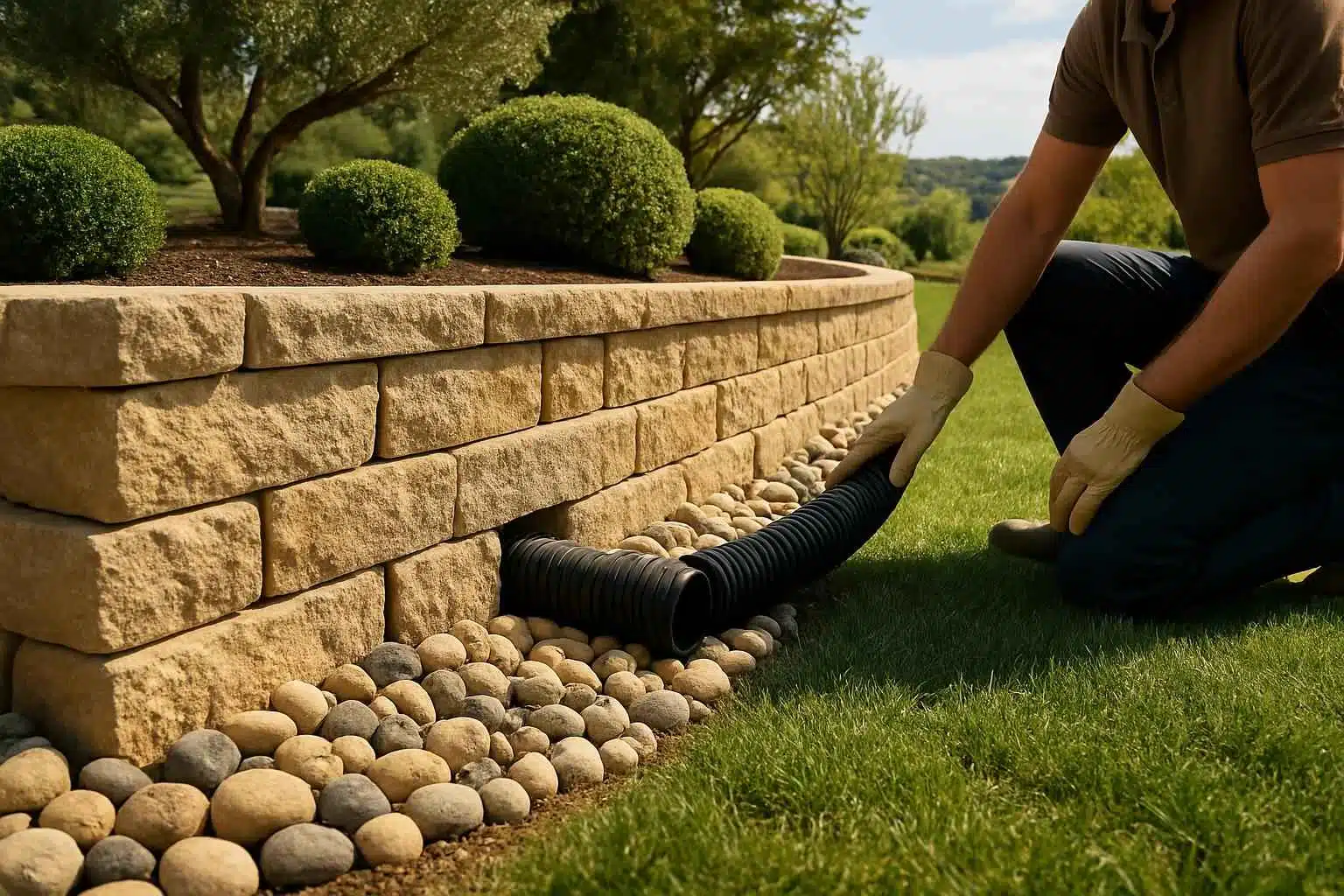 Retaining Wall Drainage Service in Luckenbach TX