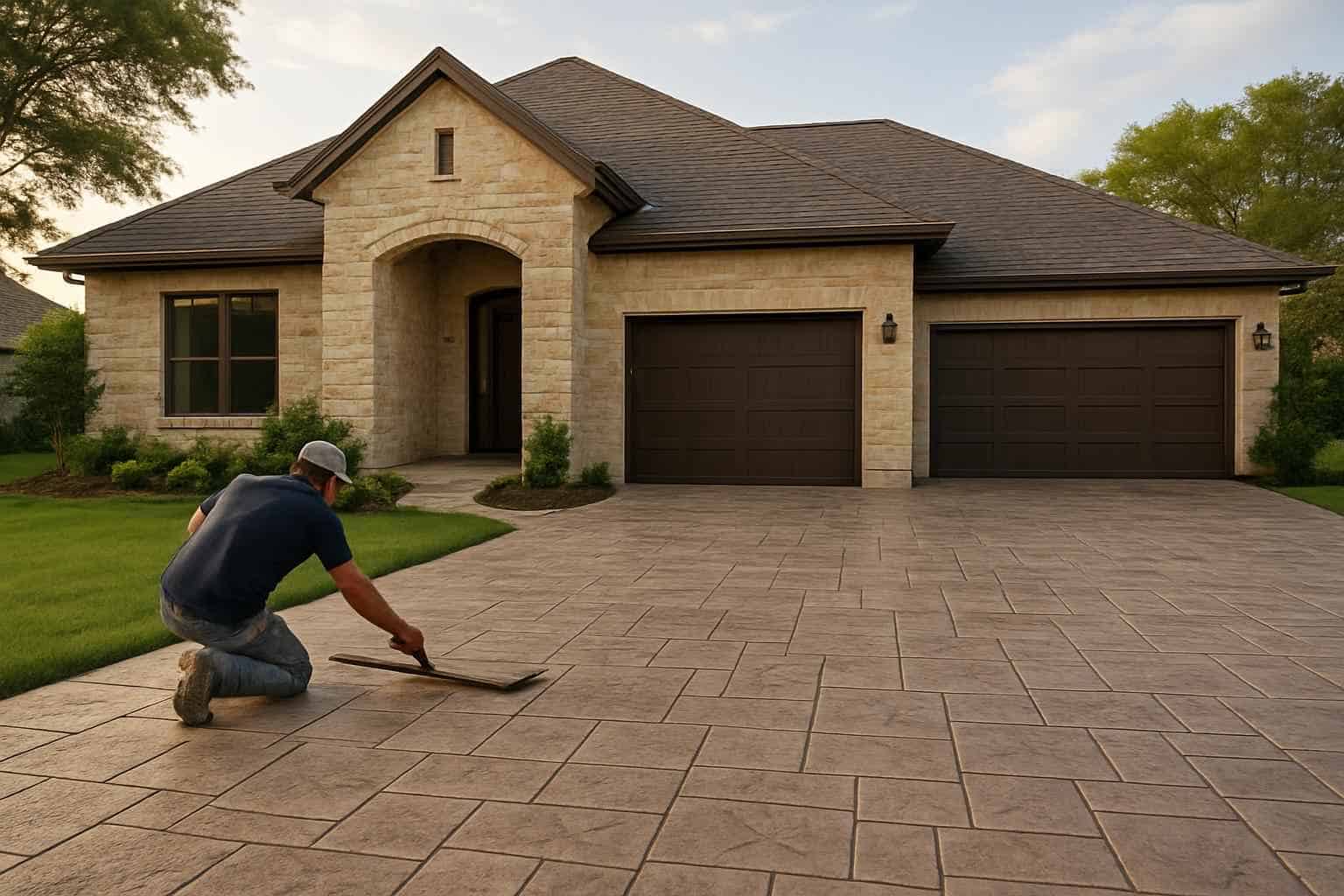 Concrete Driveway Contractor In Luckenbach TX Stamped Concrete Driveway Contractor in Luckenbach TX