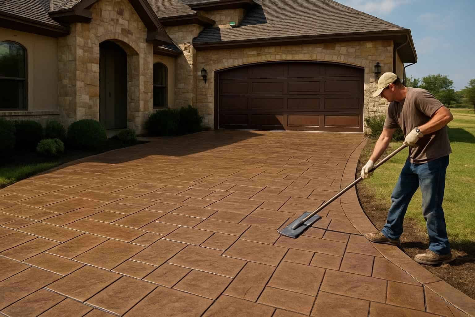 Concrete Driveway Contractor In Willow City TX Stamped Concrete Driveway Contractor in Willow City TX
