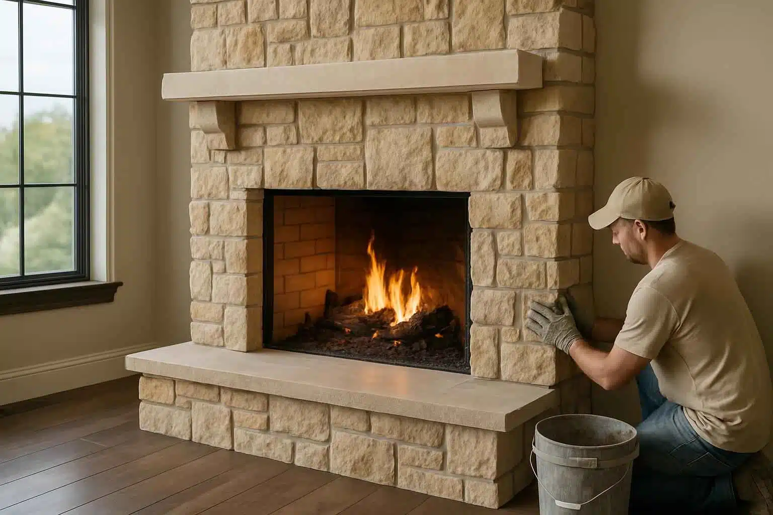 Stone Fireplace Surround Installer in Willow City TX