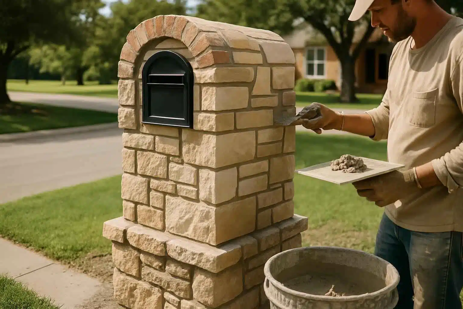 Stone Mailbox Masonry Service in Fredericksburg TX
