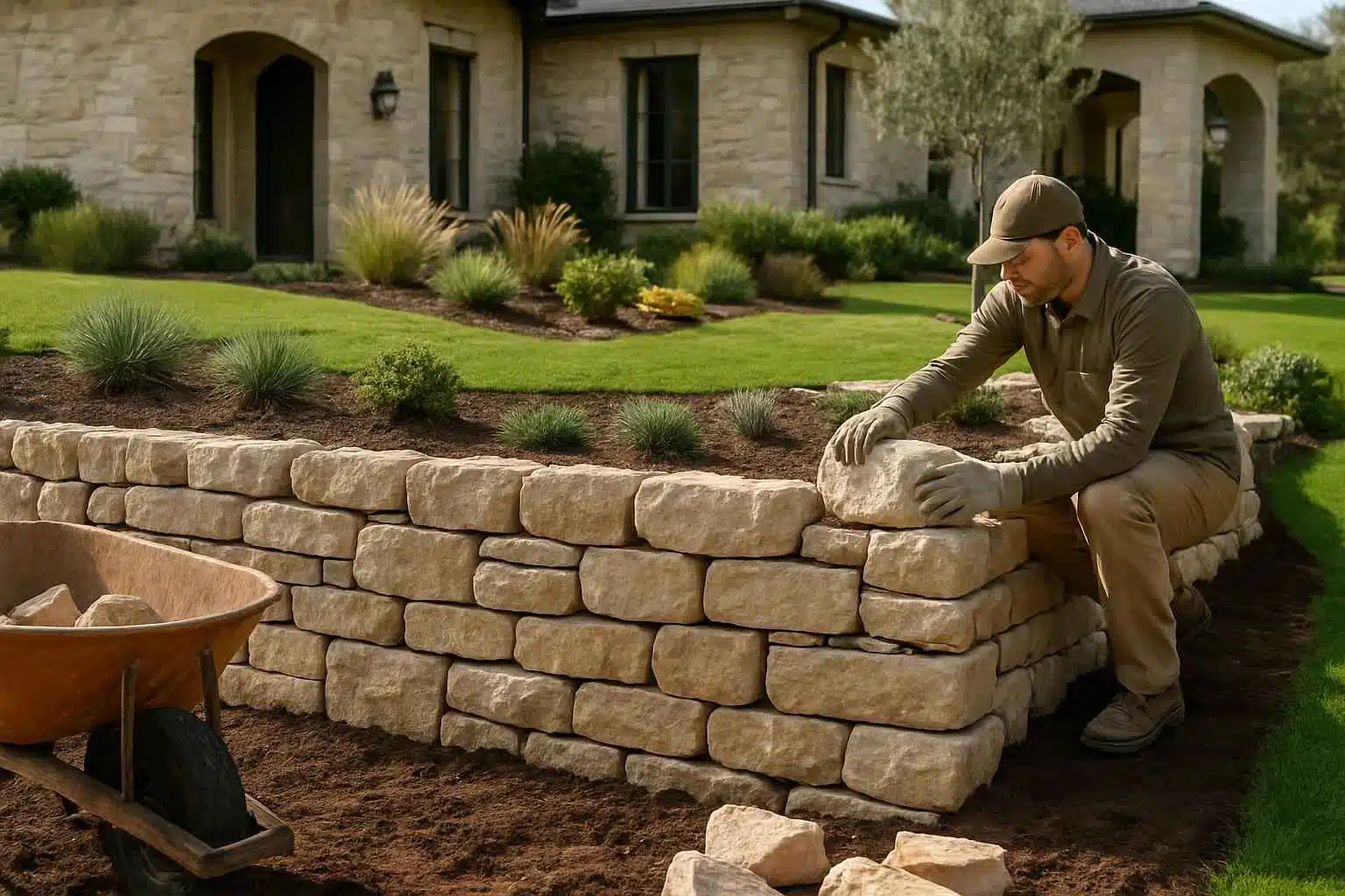 Stone Retaining Wall Builder in Willow City TX