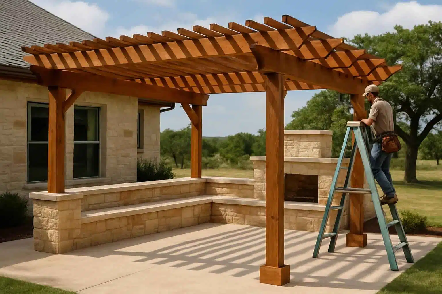 Wood Pergola Builder in Fredericksburg TX