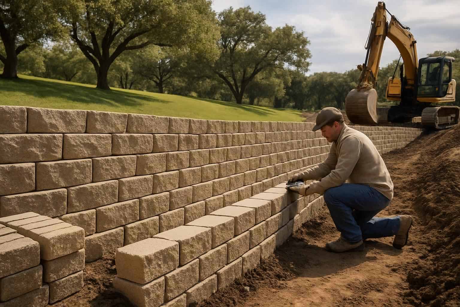 Block Retaining Wall Builder in Doss TX