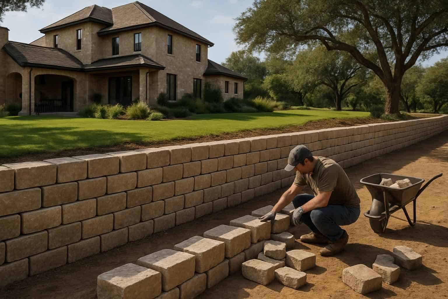 Block Retaining Wall Builder in Hye TX