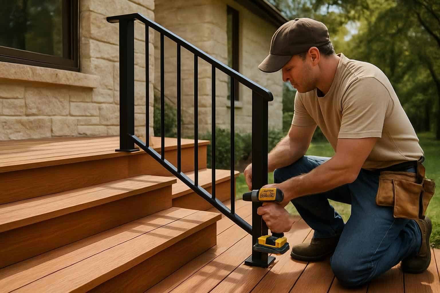 Deck Stair Railing Installer in Comfort TX