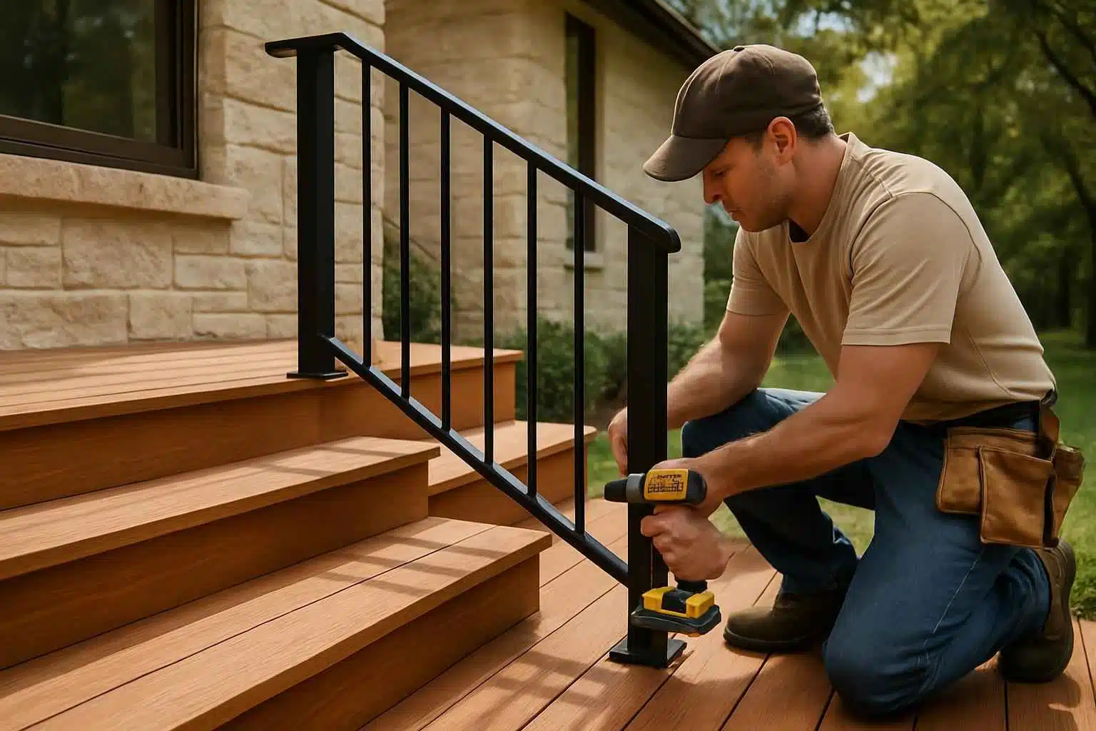 Deck Stair Railing Installer in Comfort TX