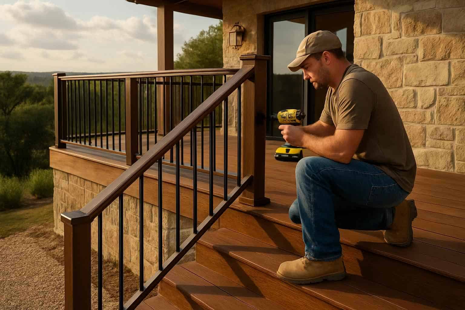 Deck Construction Contractor In Hye TX Deck Stair Railing Installer in Hye TX