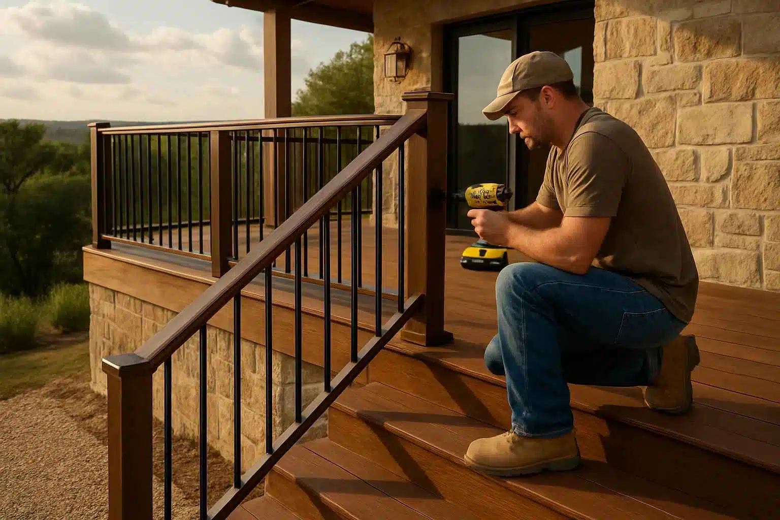 Deck Stair Railing Installer in Hye TX