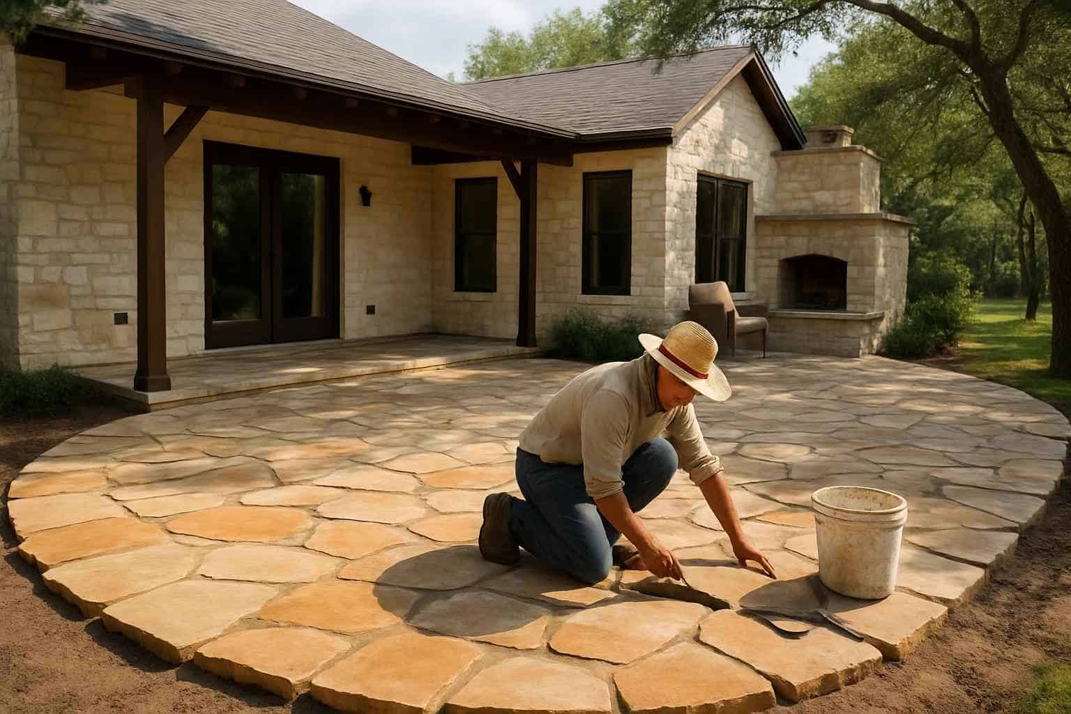 Flagstone Patio Installer in Doss TX