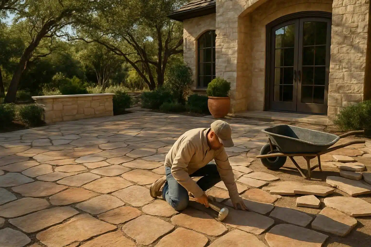 Flagstone Patio Installer in Harper TX