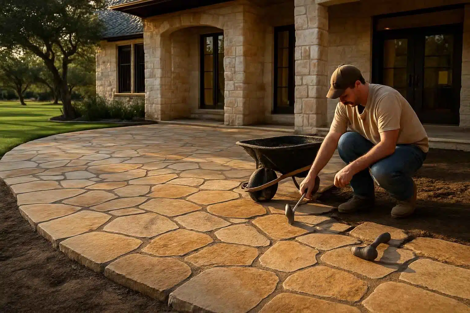 Flagstone Patio Installer in Hye TX
