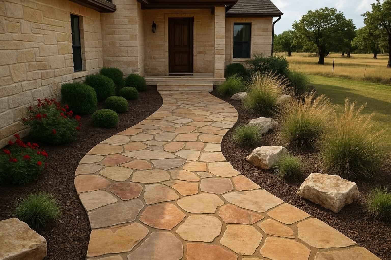 Flagstone Walkway Installer in Harper TX