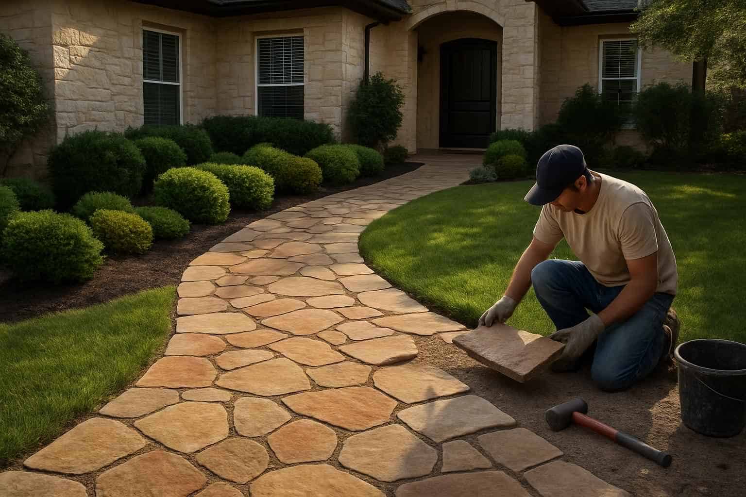 Flagstone Walkway Installer in Kerrville TX