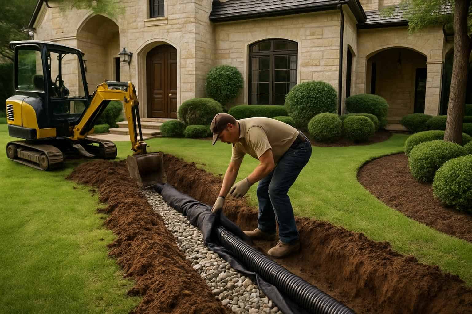 French Drain Installation Contractor in Doss TX