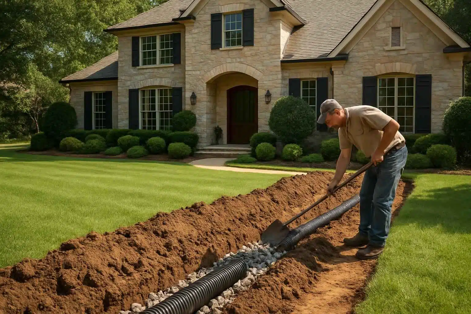 French Drain Installation Contractor in Harper TX