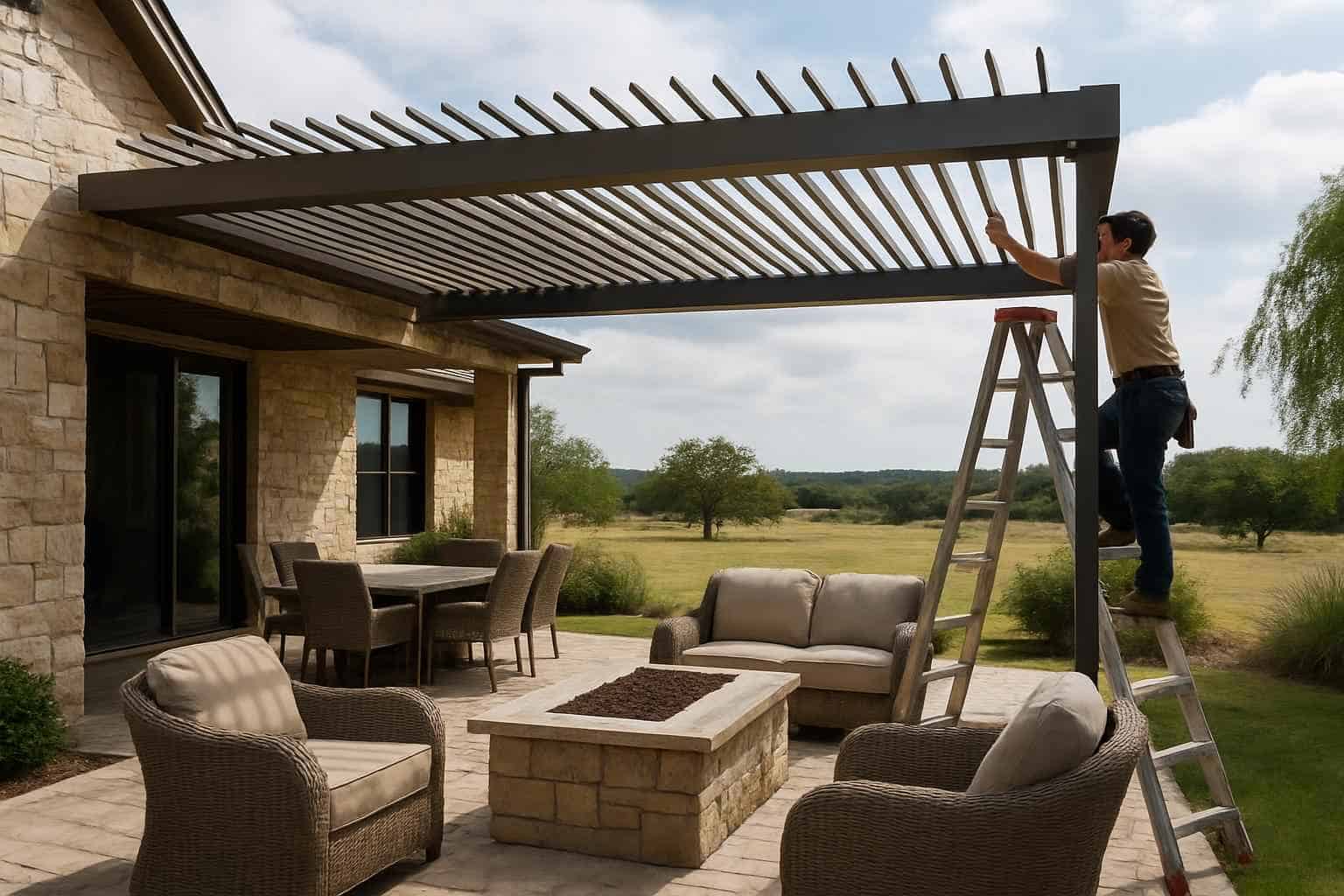 Louvered Patio Cover Installer in Hye TX