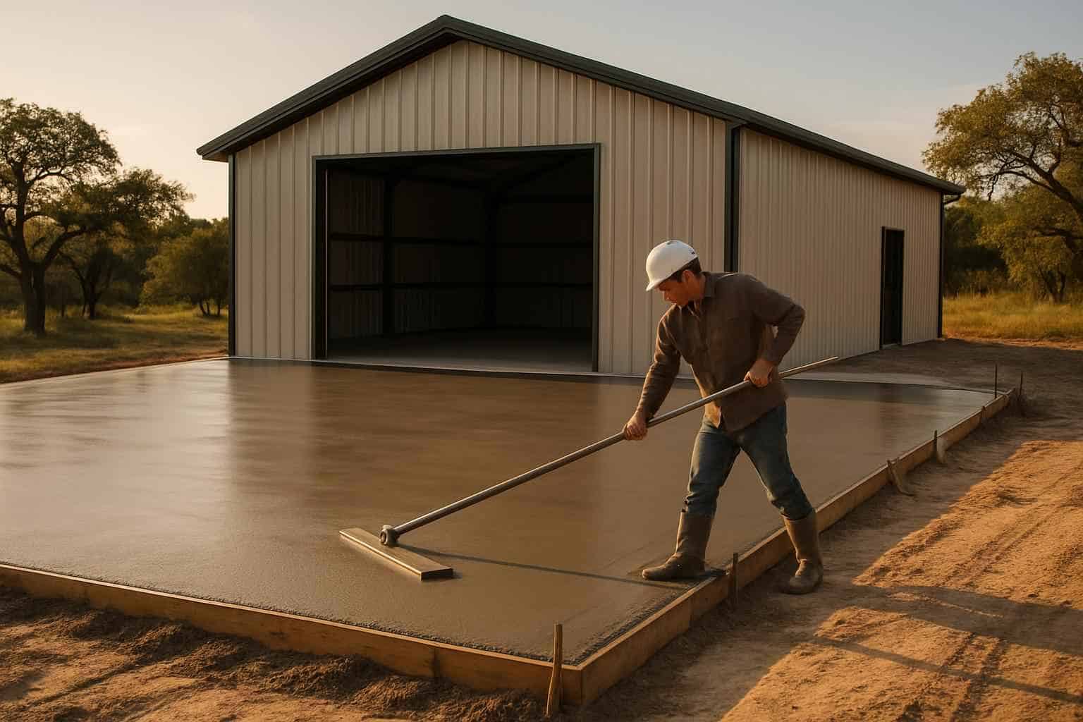 Metal Building Slab Contractor in Hye TX