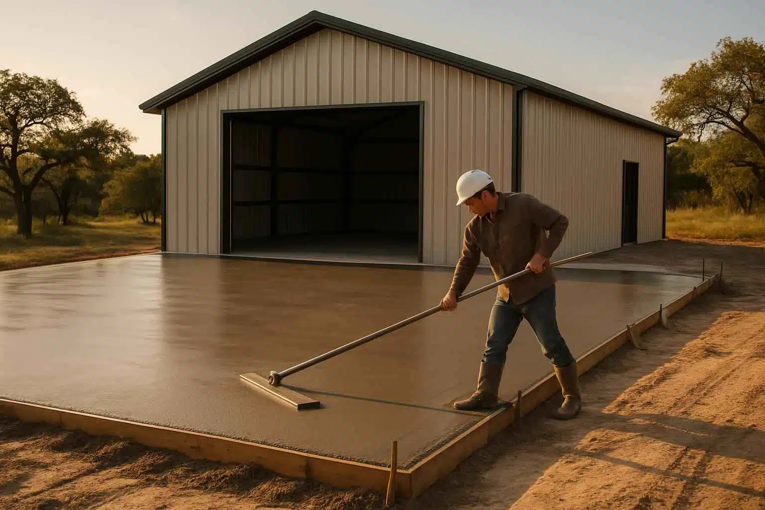 Metal Building Slab Contractor in Hye TX