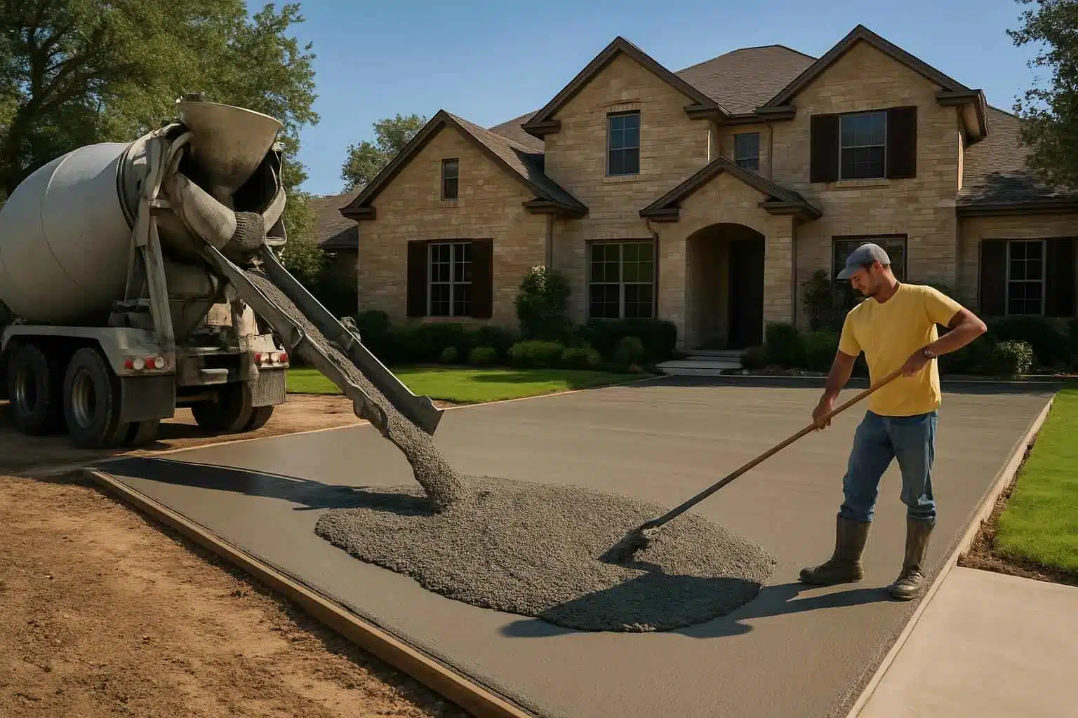 New Driveway Pour Service in Doss TX