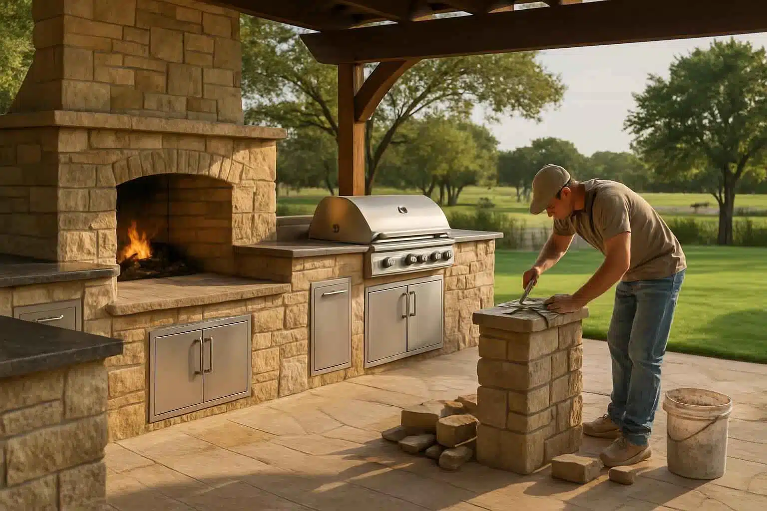 Masonry Contractor In Doss TX Outdoor Kitchen Masonry Contractor in Doss TX