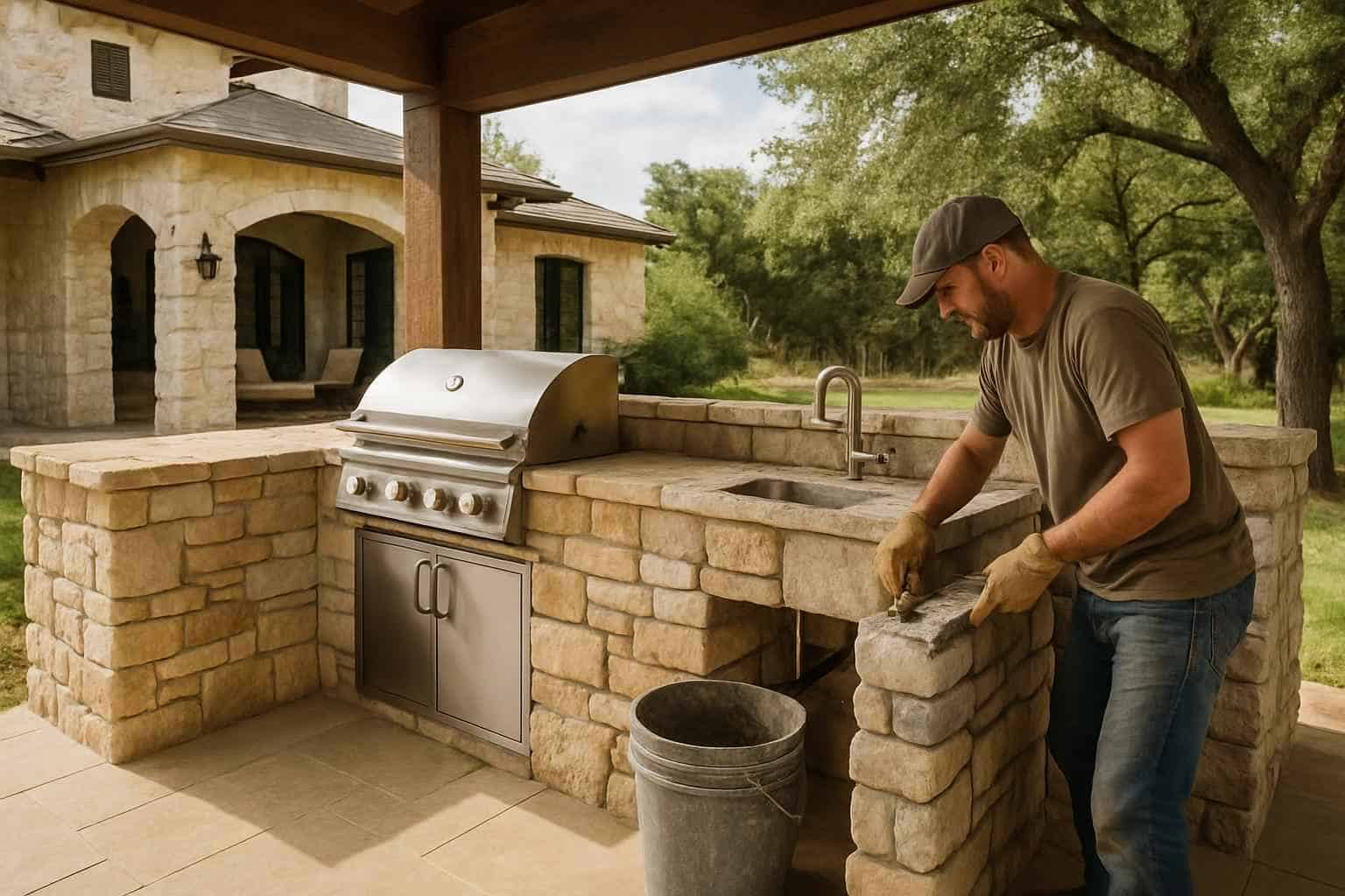 Masonry Contractor In Hye TX Outdoor Kitchen Masonry Contractor in Hye TX