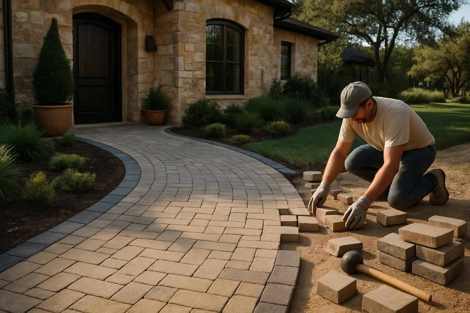 Paver Walkway Installation Service in Hye TX