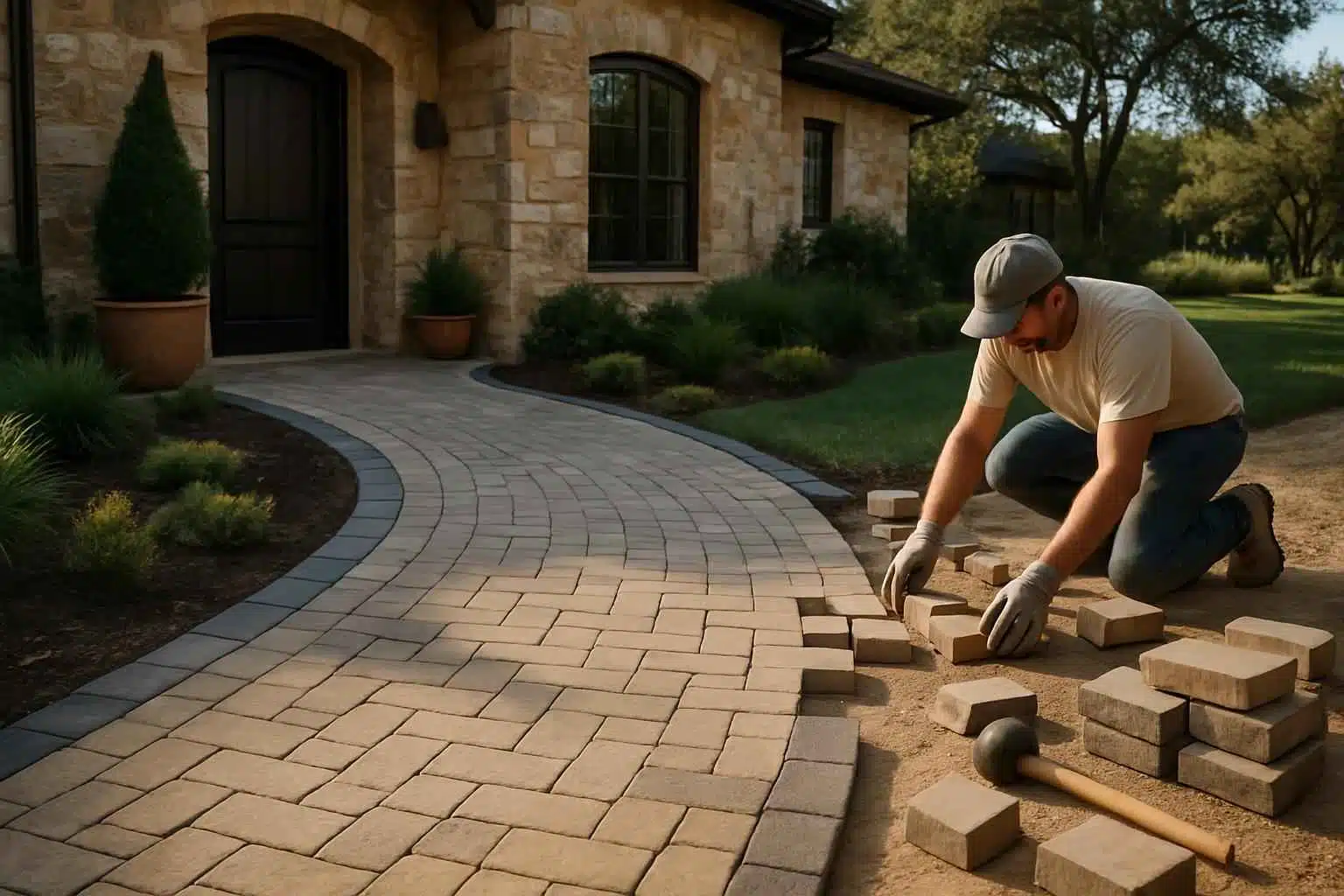 Paver Walkway Installation Service in Hye TX