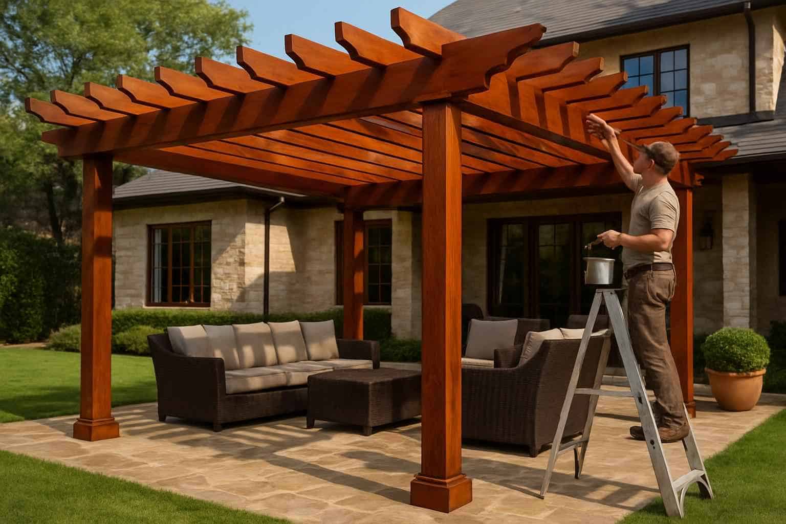Pergola Stain Service in Doss TX