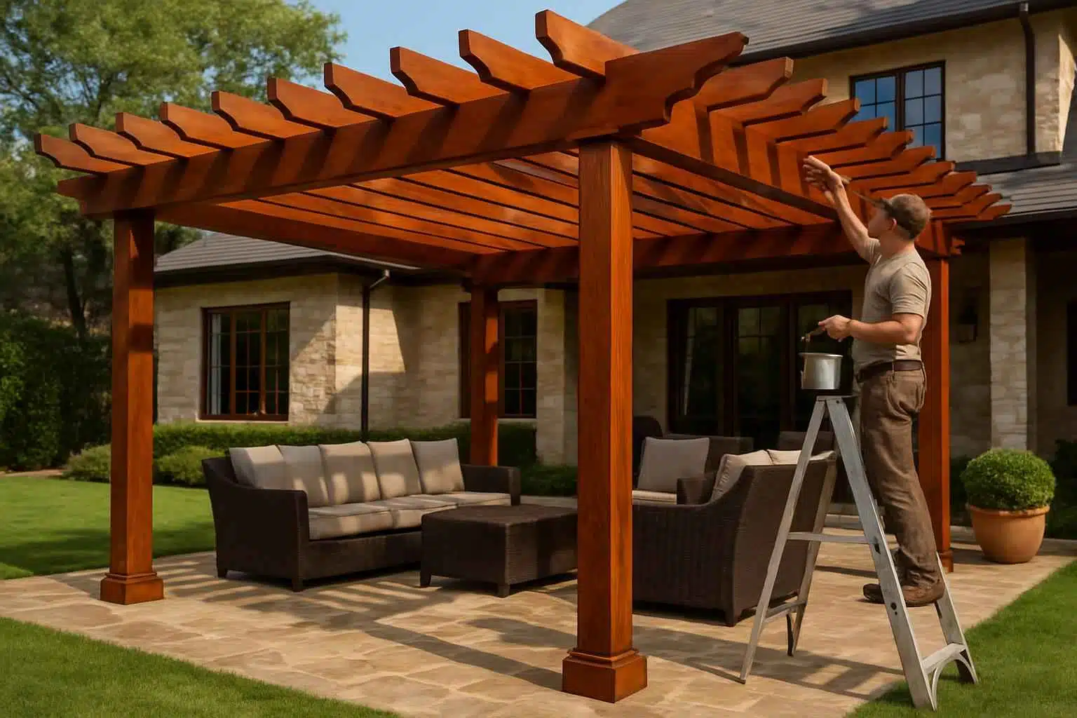 Pergola Stain Service in Doss TX