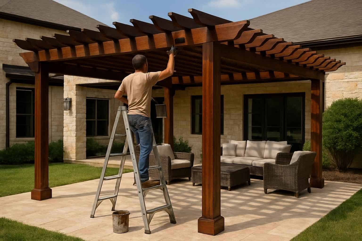 Pergola Stain Service in Harper TX