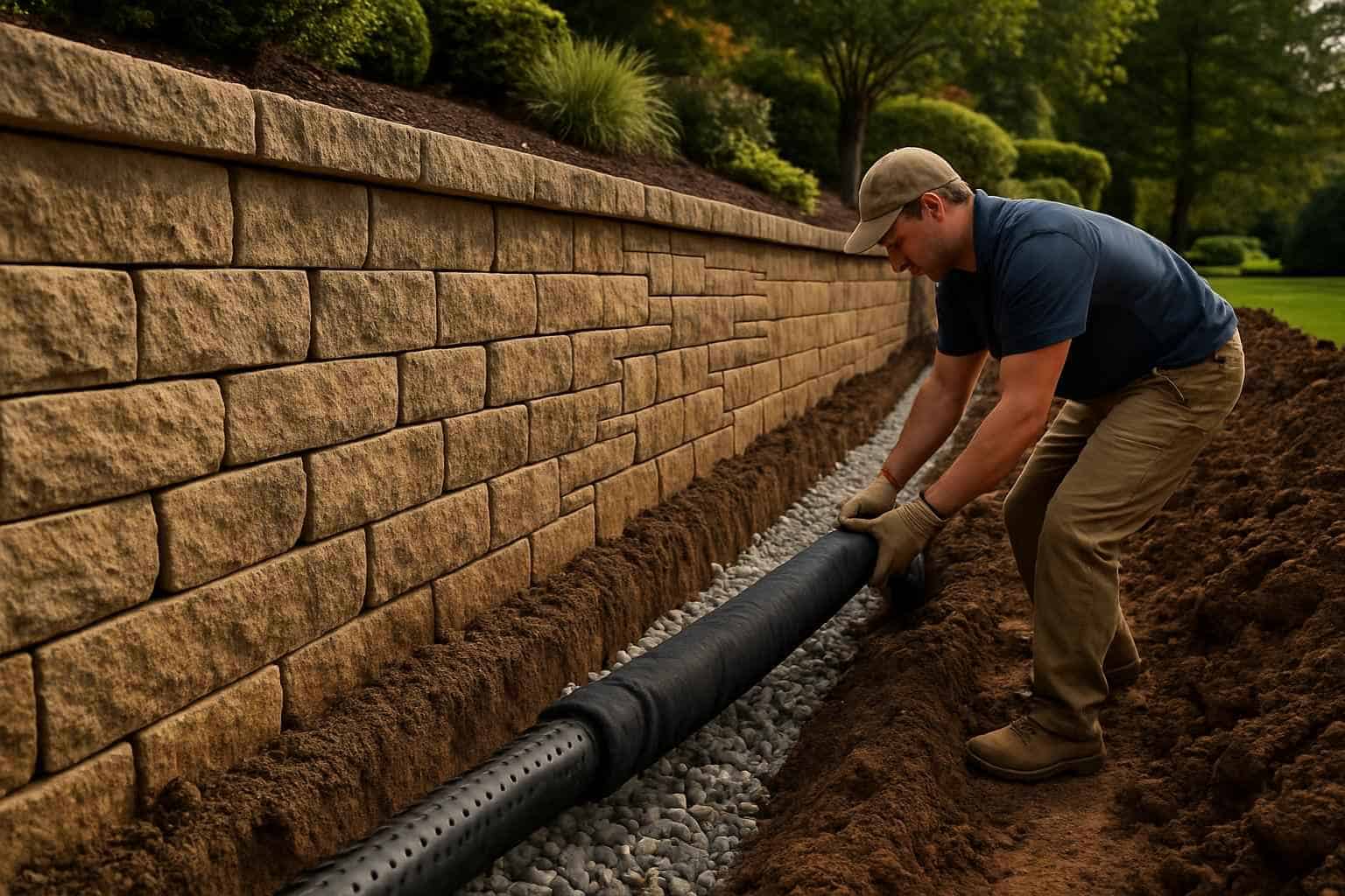 Retaining Wall Drainage Service in Doss TX
