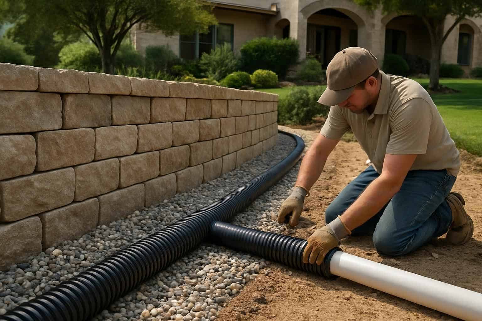 Retaining Wall Drainage Service in Harper TX